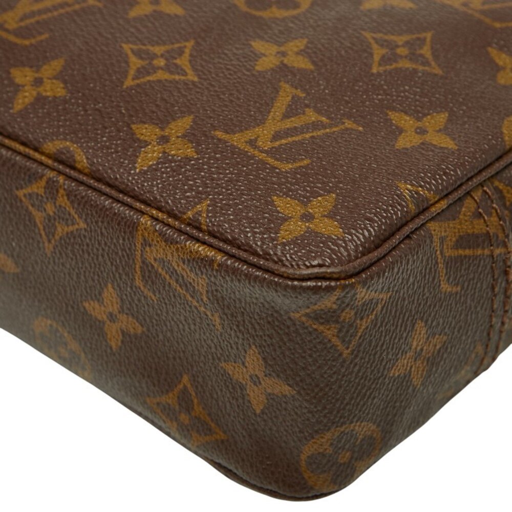 LOUIS VUITTON Authentic Brown Monogram Leather Clutch Bag - Picture 5 of 9
